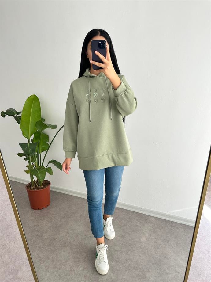 Yeşil sweatshirt 