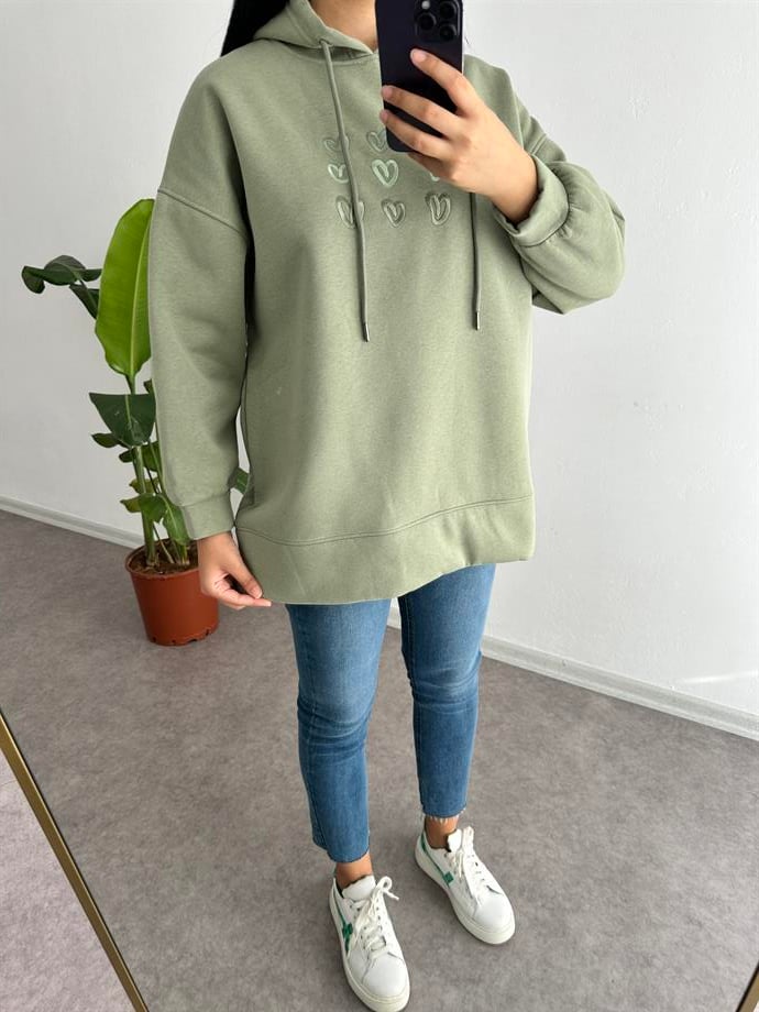 Yeşil sweatshirt 