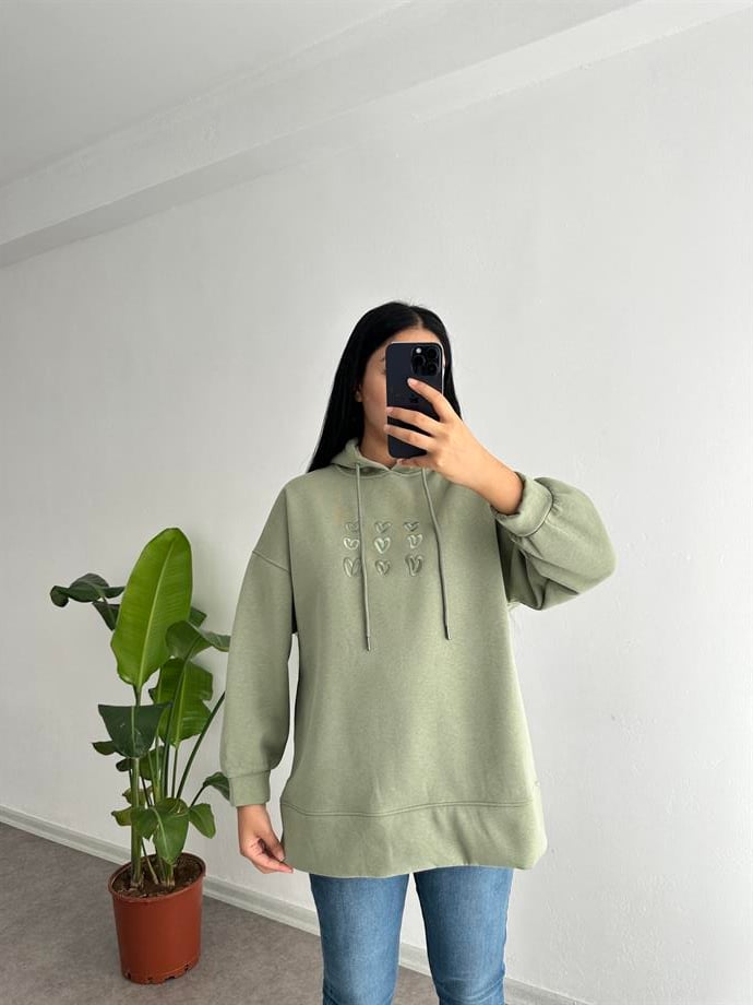 Yeşil sweatshirt 