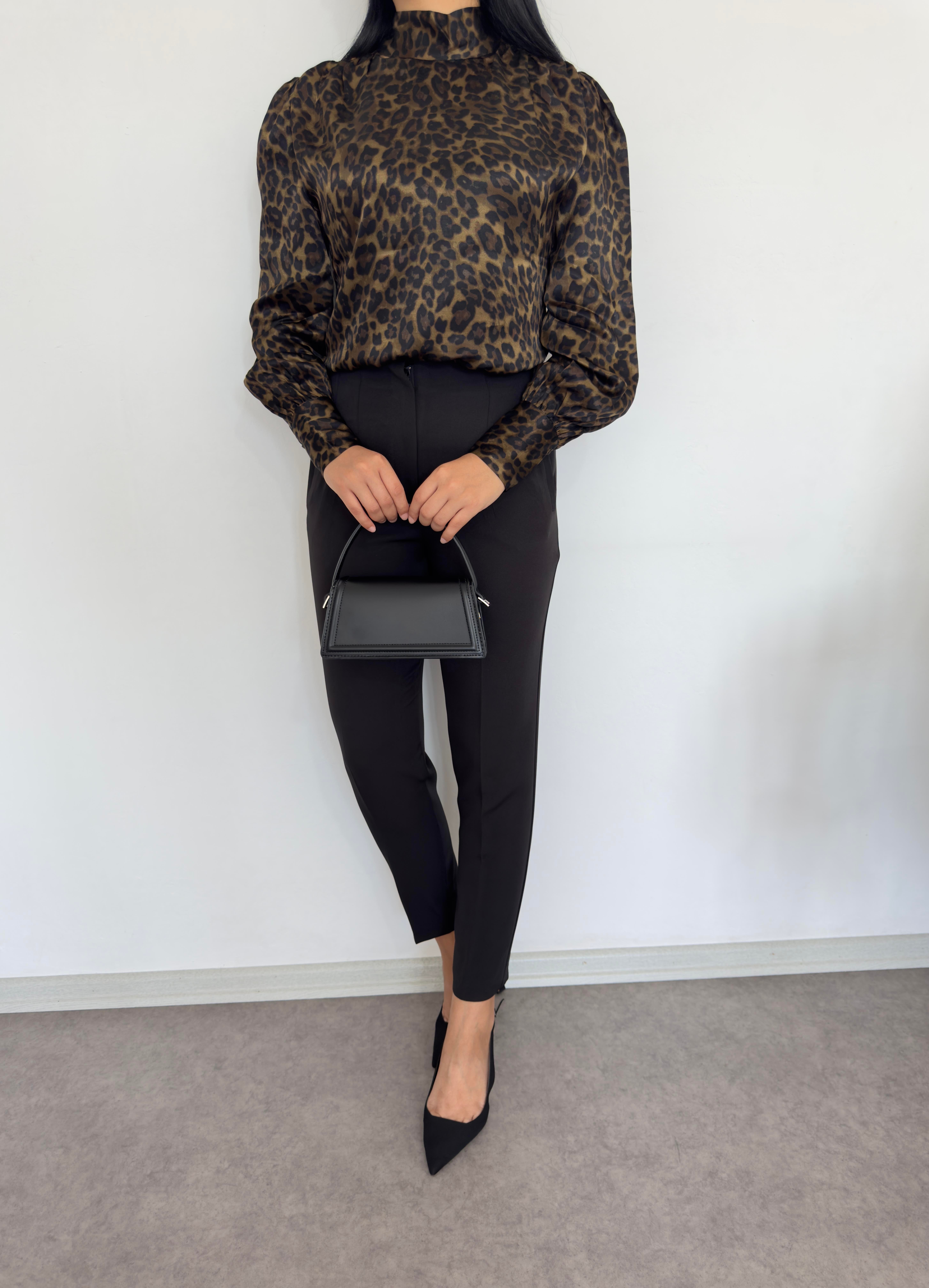 Zr Leopar Saten Bluz