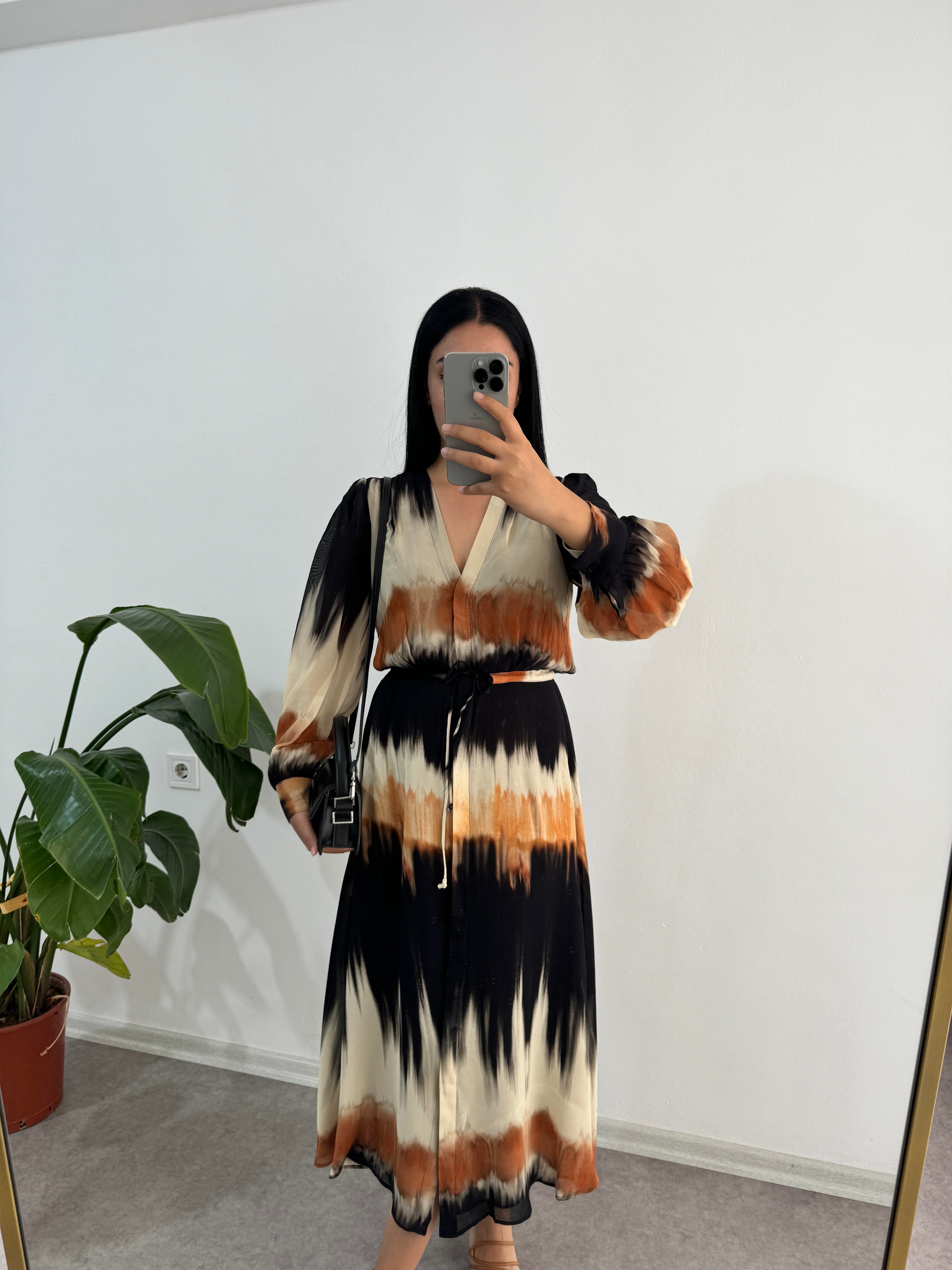 Zr Muadili Şifon Elbise