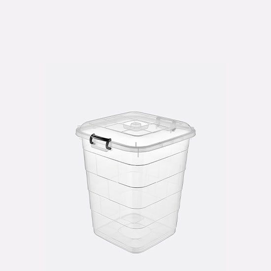 BURSEV 1112 95 ŞEFFAF TETRİS KARE BAKLİYAT KOVASI 35 lt *10
