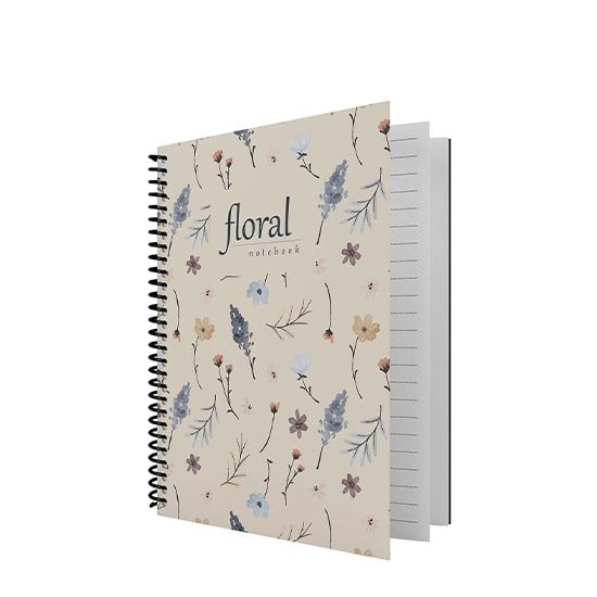 DEFTER DİLMAN FLORAL 19x26 60Y KARELİ SPRALLİ