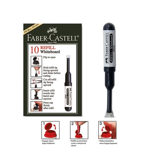 FABER TAHTA KALEM MÜRKKEBİ SİYAH REFİL *10