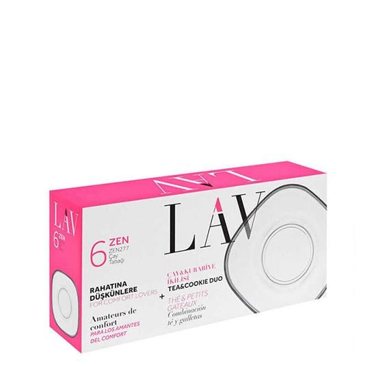 LAV ZEN-277 6'lı SADE ÇAY TABAĞI *12