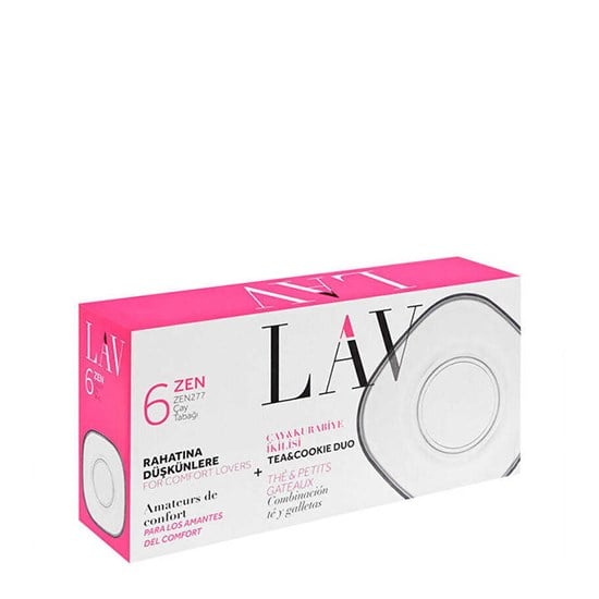 LAV ZEN-277 6'lı SADE ÇAY TABAĞI *12