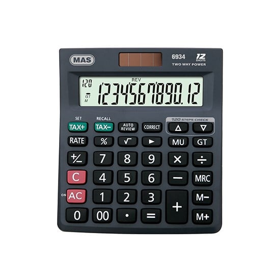 MAS 6934 HESAP MAKİNESİ OFİS TİPİ PLST.PANEL ORTA