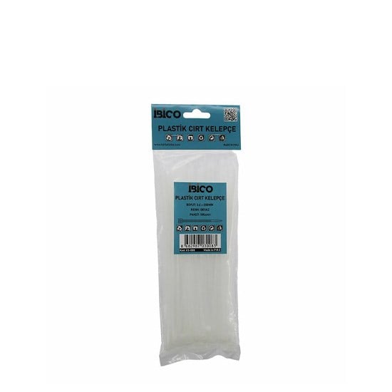 PLASTİK KELEPÇE 3.6x200mm 100'lü BEYAZ