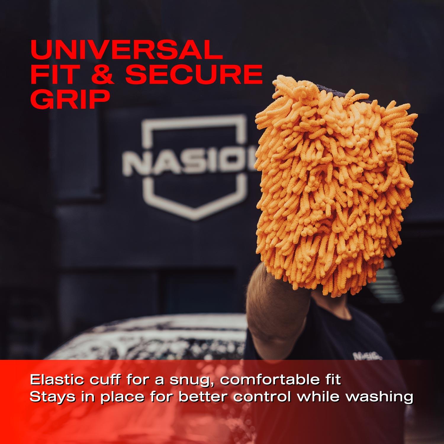 Nasiol Double Sided Microfiber Super Soft Chenille Car Wash Mitt-Scratch Free Cleaning