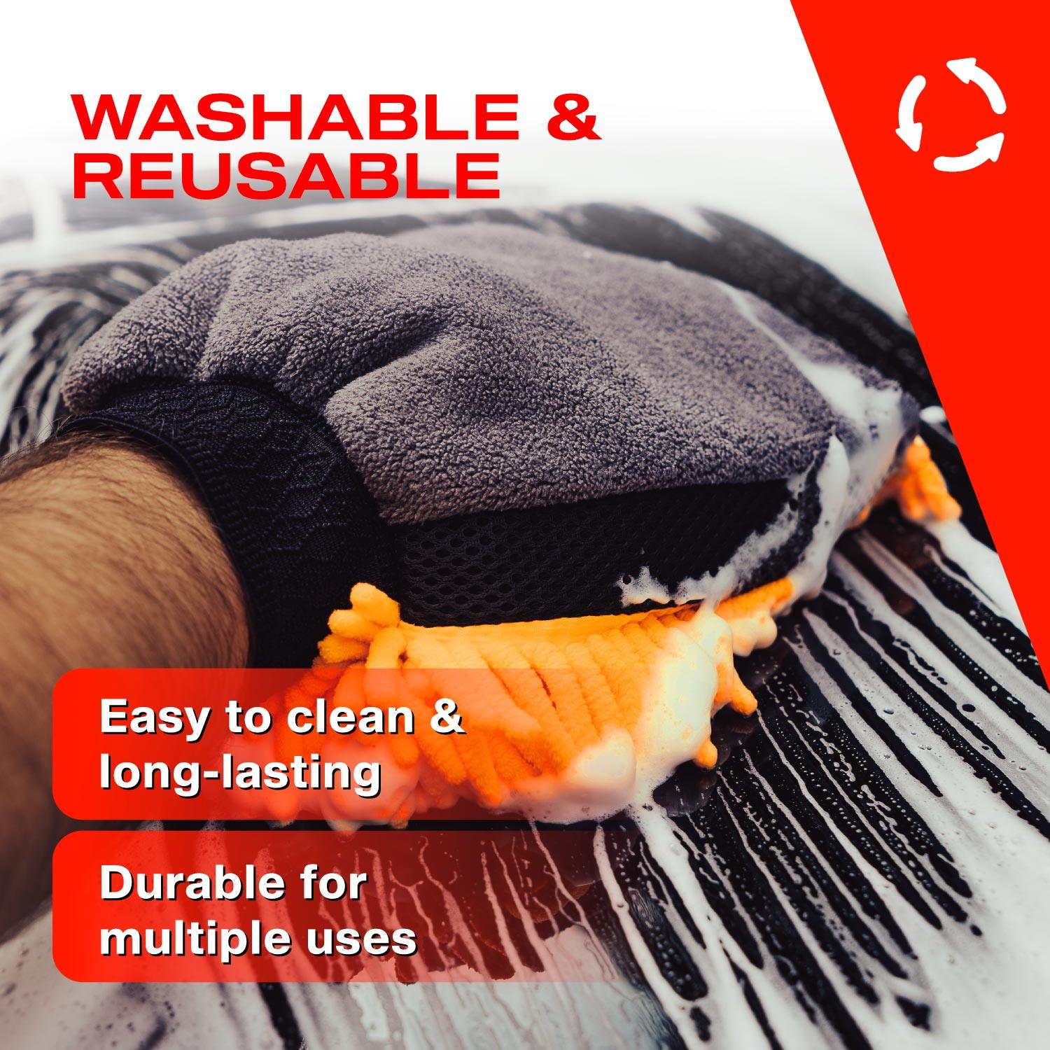 Nasiol Double Sided Microfiber Super Soft Chenille Car Wash Mitt-Scratch Free Cleaning