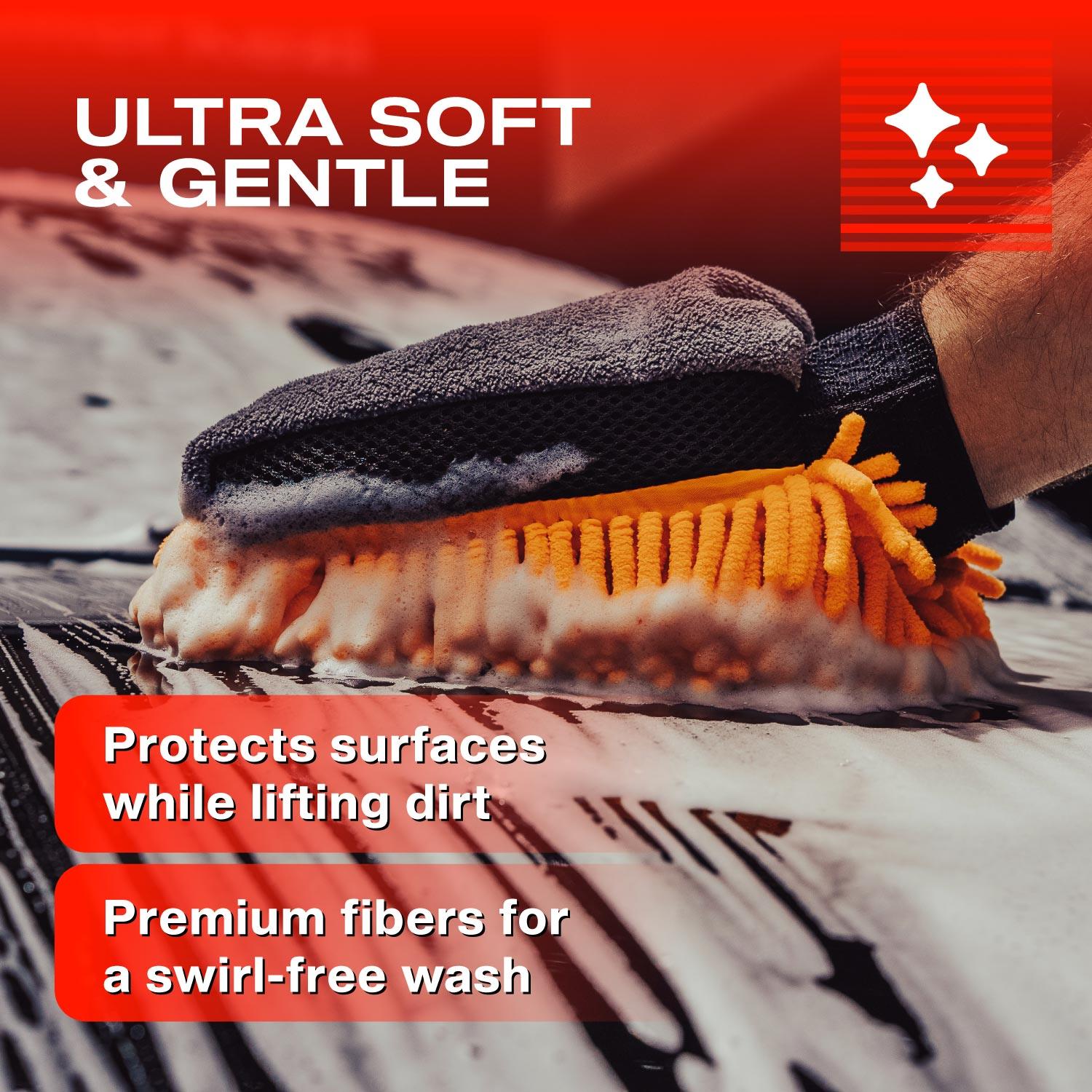 Nasiol Double Sided Microfiber Super Soft Chenille Car Wash Mitt-Scratch Free Cleaning