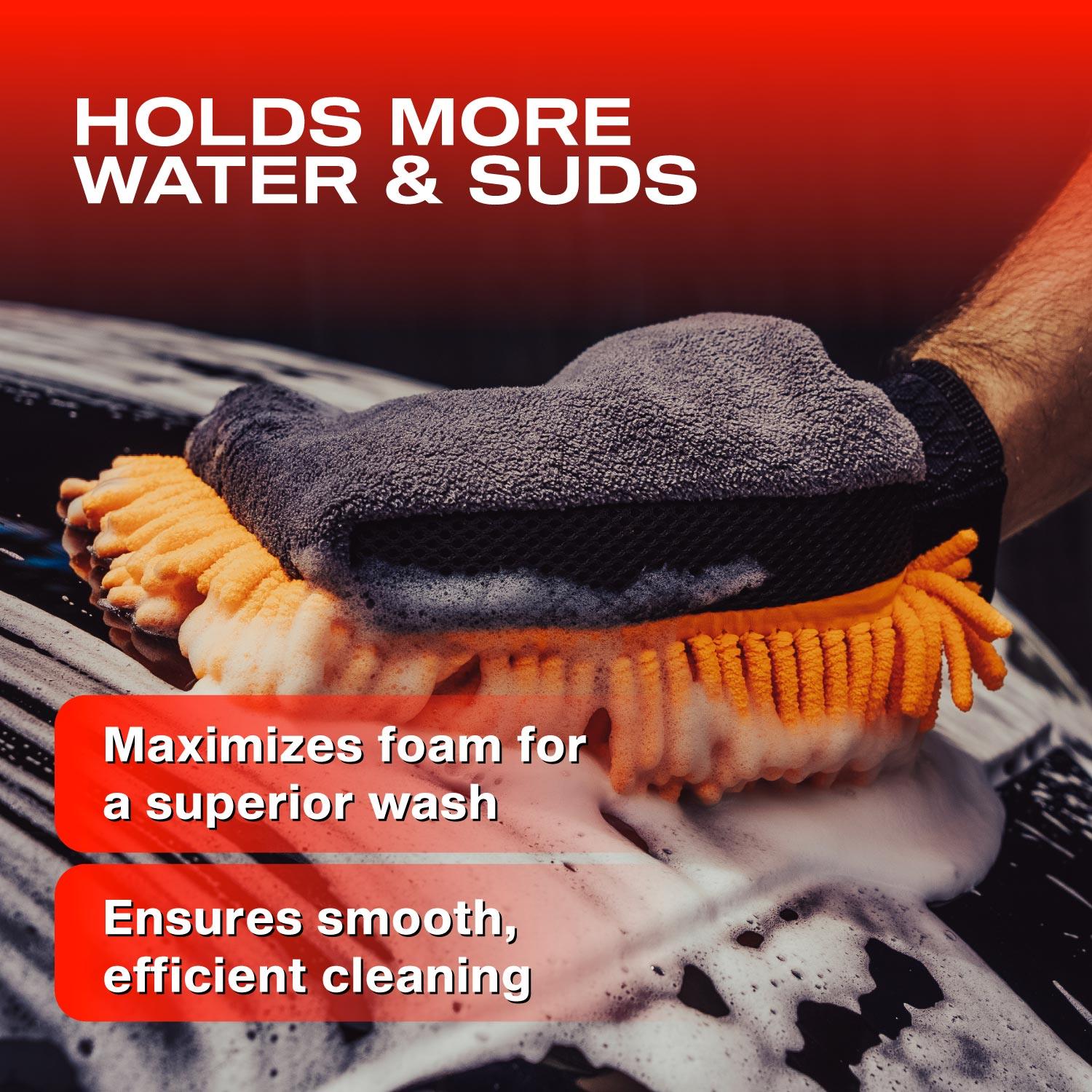 Nasiol Double Sided Microfiber Super Soft Chenille Car Wash Mitt-Scratch Free Cleaning