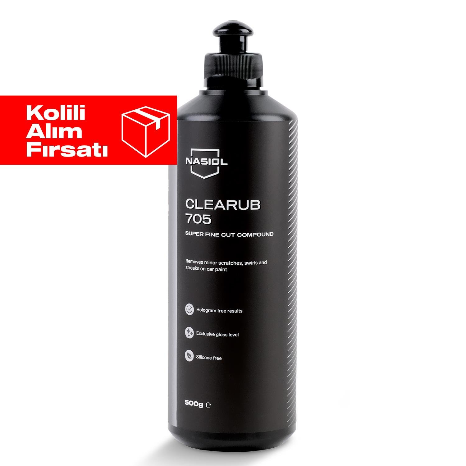 Nasiol Clearub 705 En Hafif Çizik/Hare Giderici Polisaj Pastası-Pasta Cila-500gr 6'lı Set (Kolili)