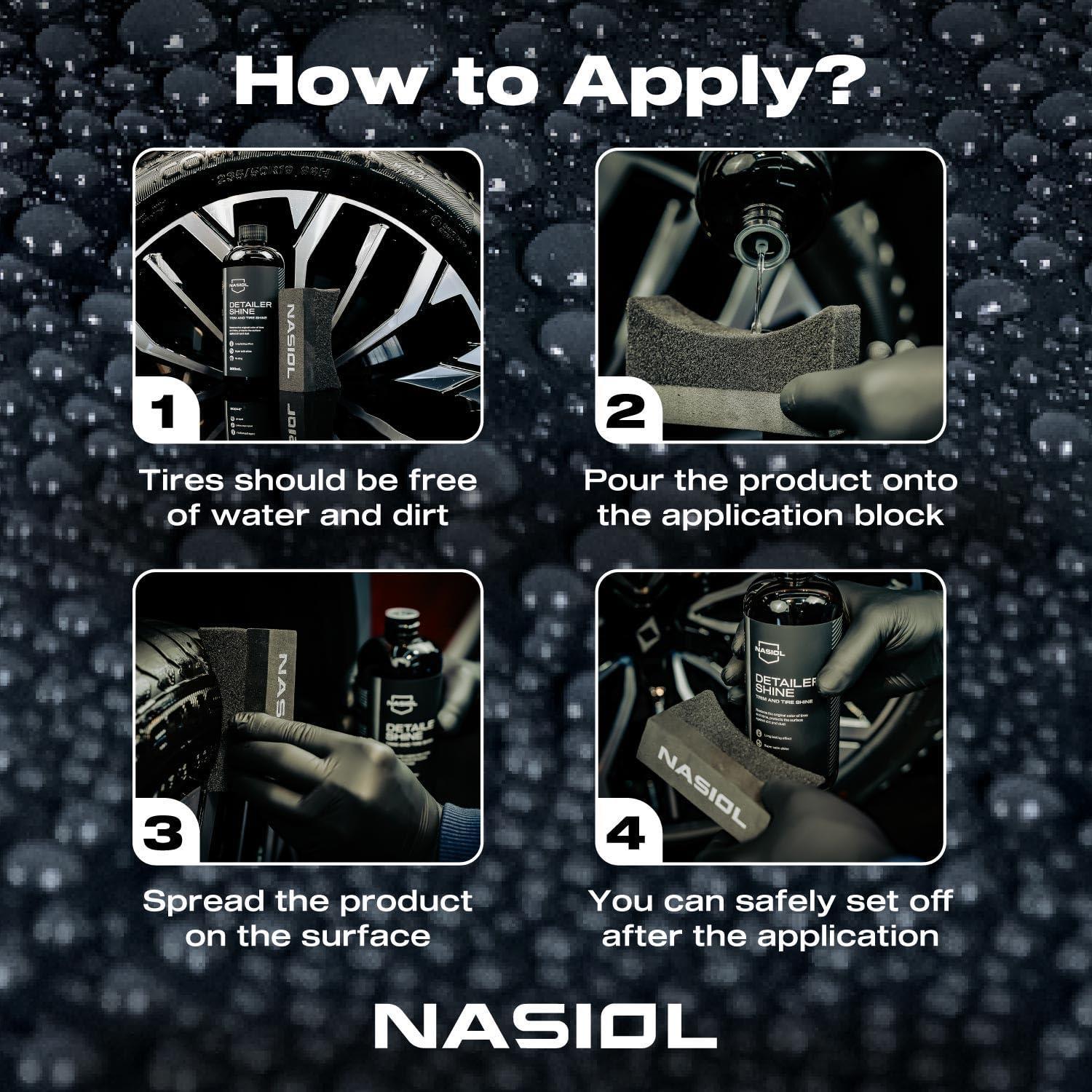 Nasiol Detailershine Trim and Tire Shine/Restorer Gel-16.90FlOz