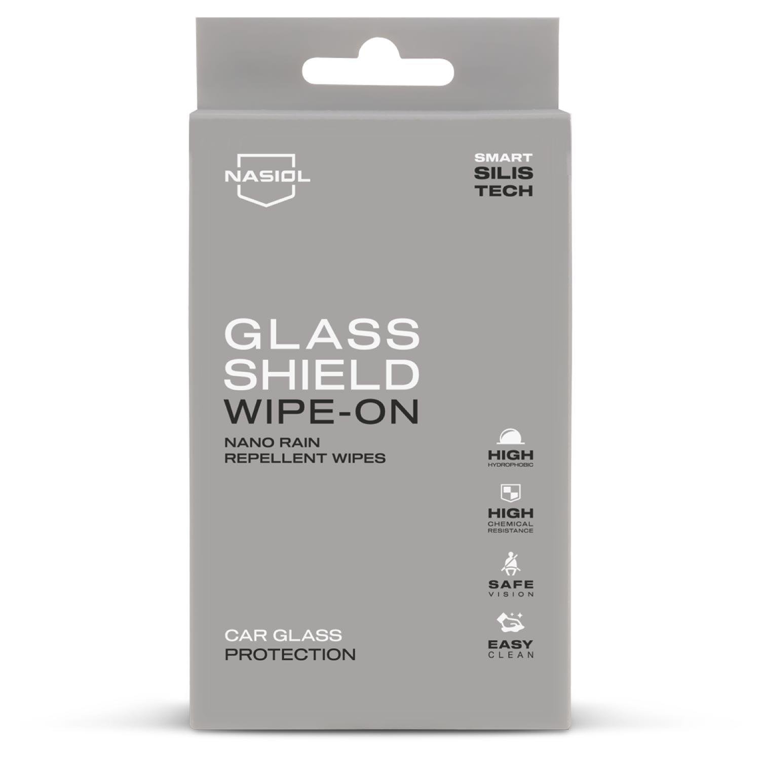 Nasiol Glasshield Wipe-On Nano Rain Repellent Wipes-Glass Surface Ceramic Coating-1 Year Durability