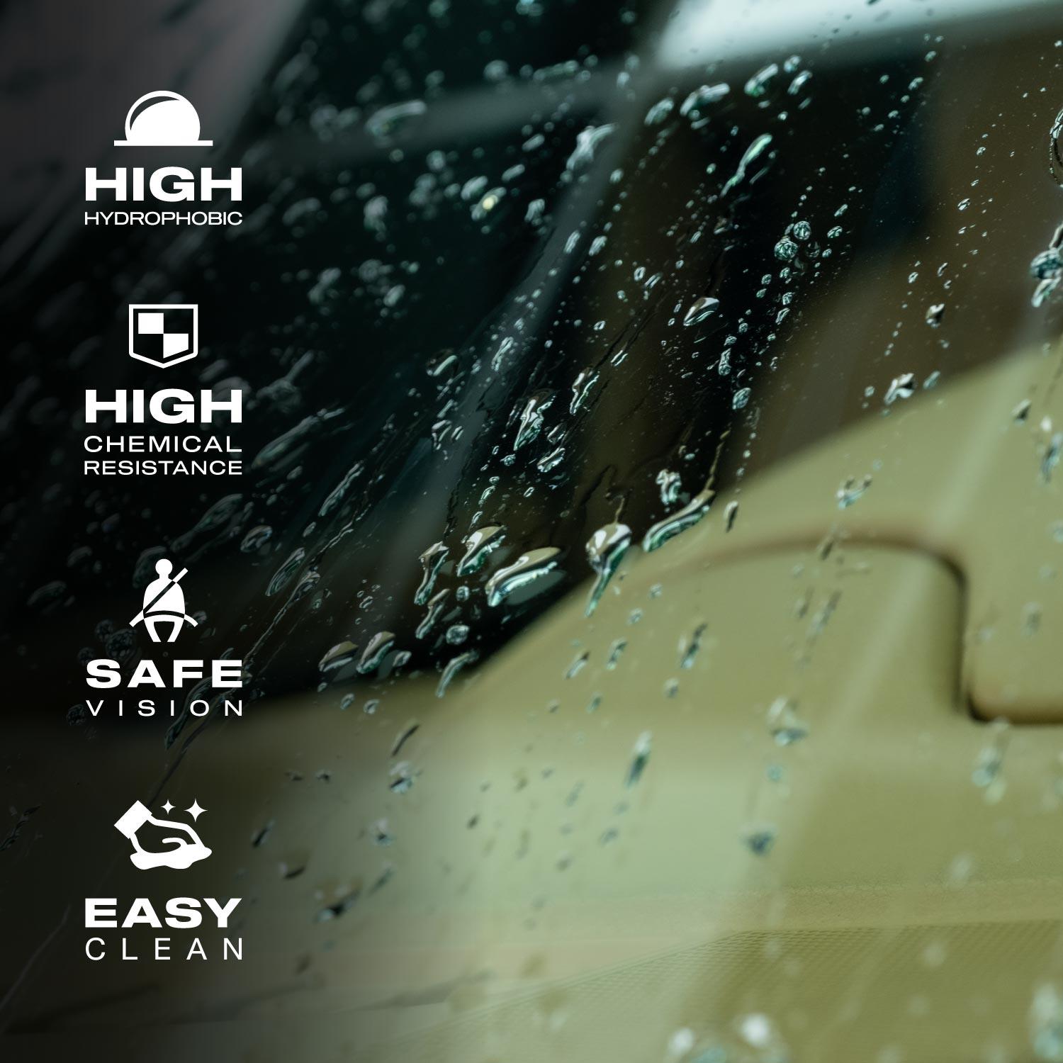 Nasiol Glasshield Wipe-On Nano Rain Repellent Wipes-Glass Surface Ceramic Coating-1 Year Durability