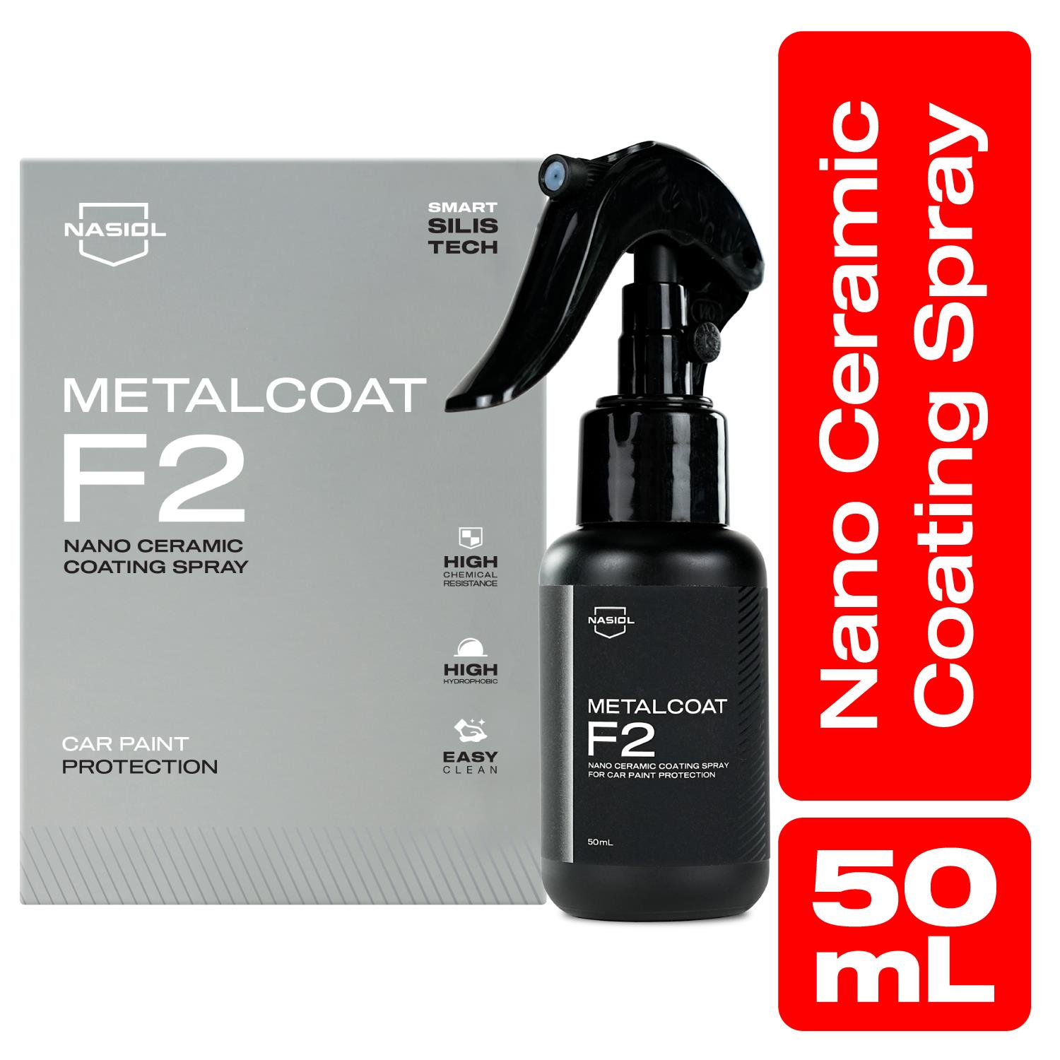Nasiol Metalcoat F2 Car Spray Nano Ceramic Coating and Paint Protection-1 Year Durability-1.69FlOz