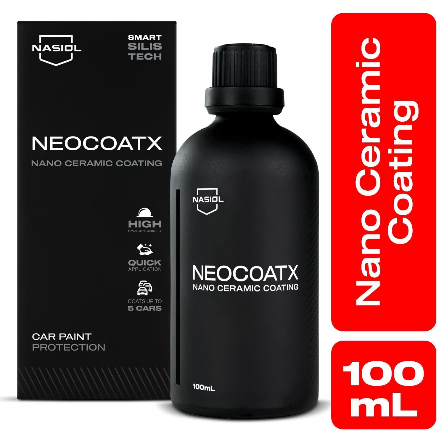 Nasiol Neocoatx Araç Nano Seramik Kaplama ve Boya Koruma-1 Yıl Dayanım-100ml-5 Araca Kadar Kaplama