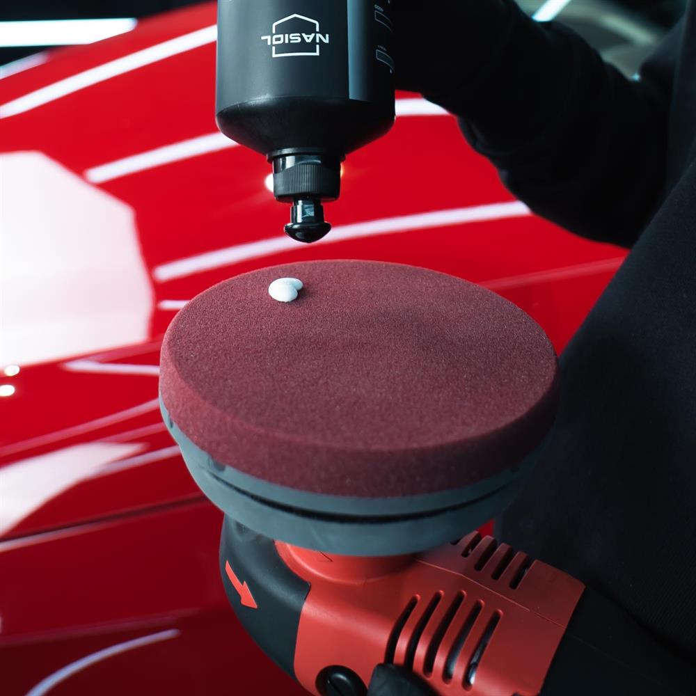 Nasiol Özel Hava Kanallı Polisaj Pedi Bordo-150 mm-Ağır Çizikler İçin
