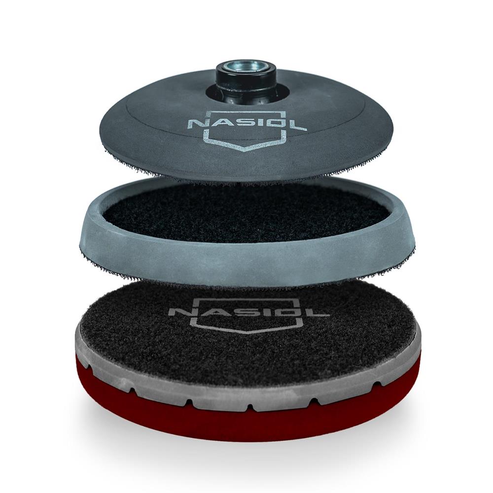 Nasiol Özel Hava Kanallı Polisaj Pedi Bordo-150 mm-Ağır Çizikler İçin