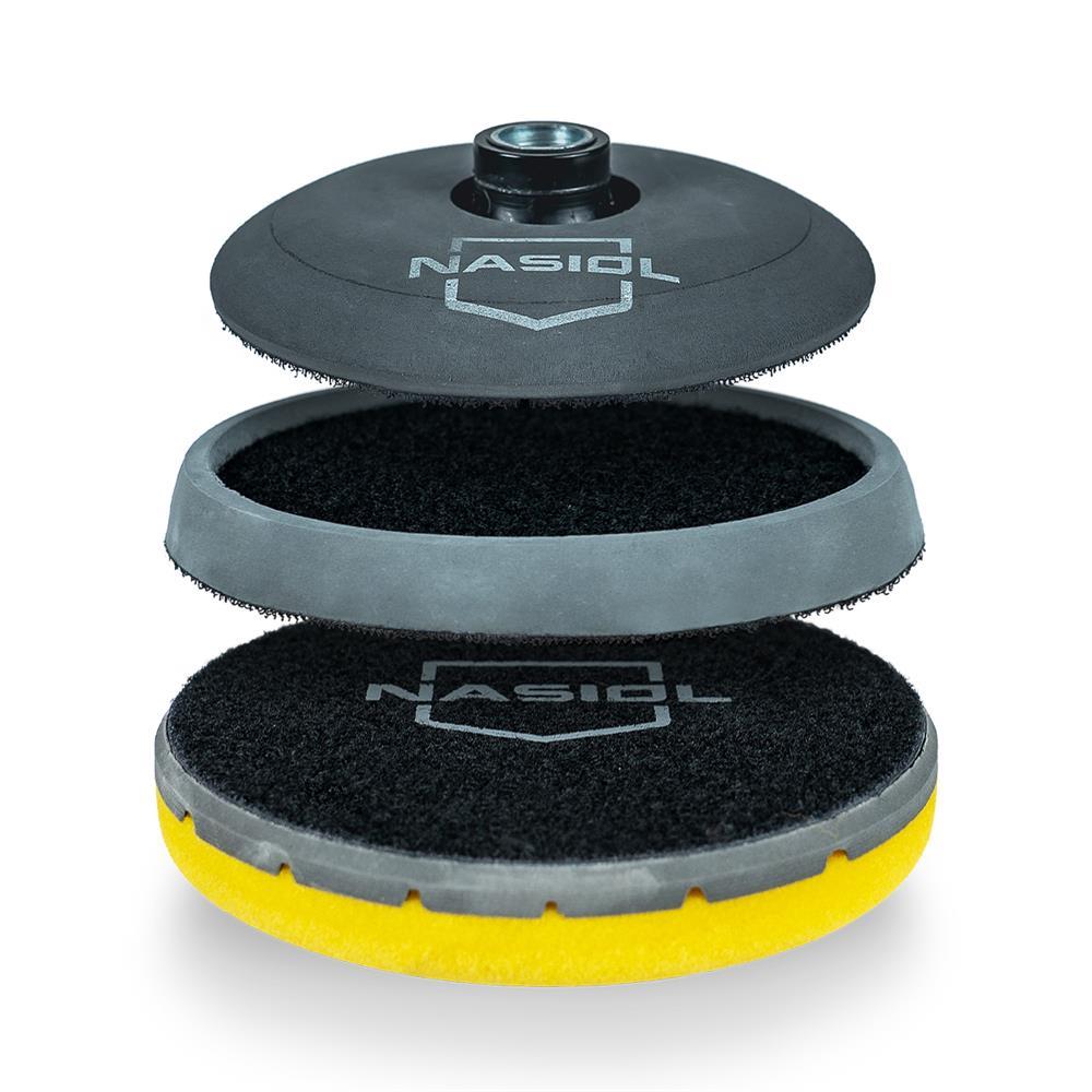 Nasiol Polisaj Tabanı 125/145 Mm 2 Parça-Cırtlı Pasta Cila Polisaj Aplikatörü, Detailing