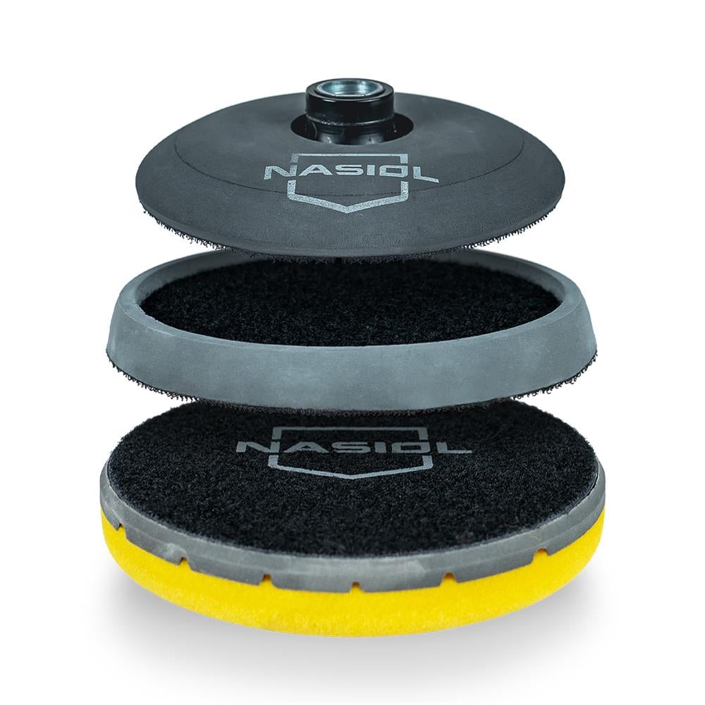 Nasiol Polisaj Tabanı 125/145 Mm 2 Parça-Cırtlı Pasta Cila Polisaj Aplikatörü, Detailing