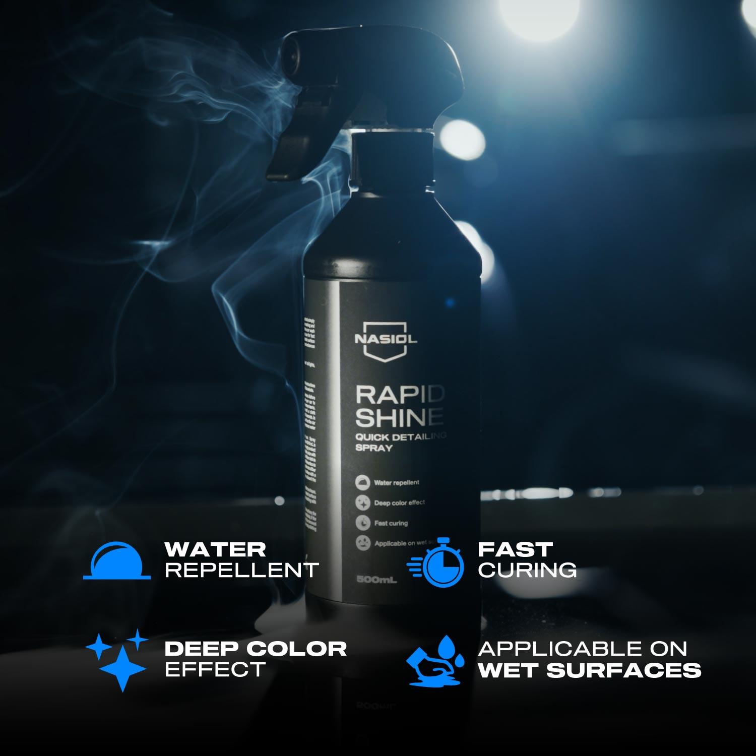 Nasiol Rapidshine Car Quick Detailer Spray-Deep Color Effect-Showroom Gloss-6 ​​Months Durability-16.90FlOz