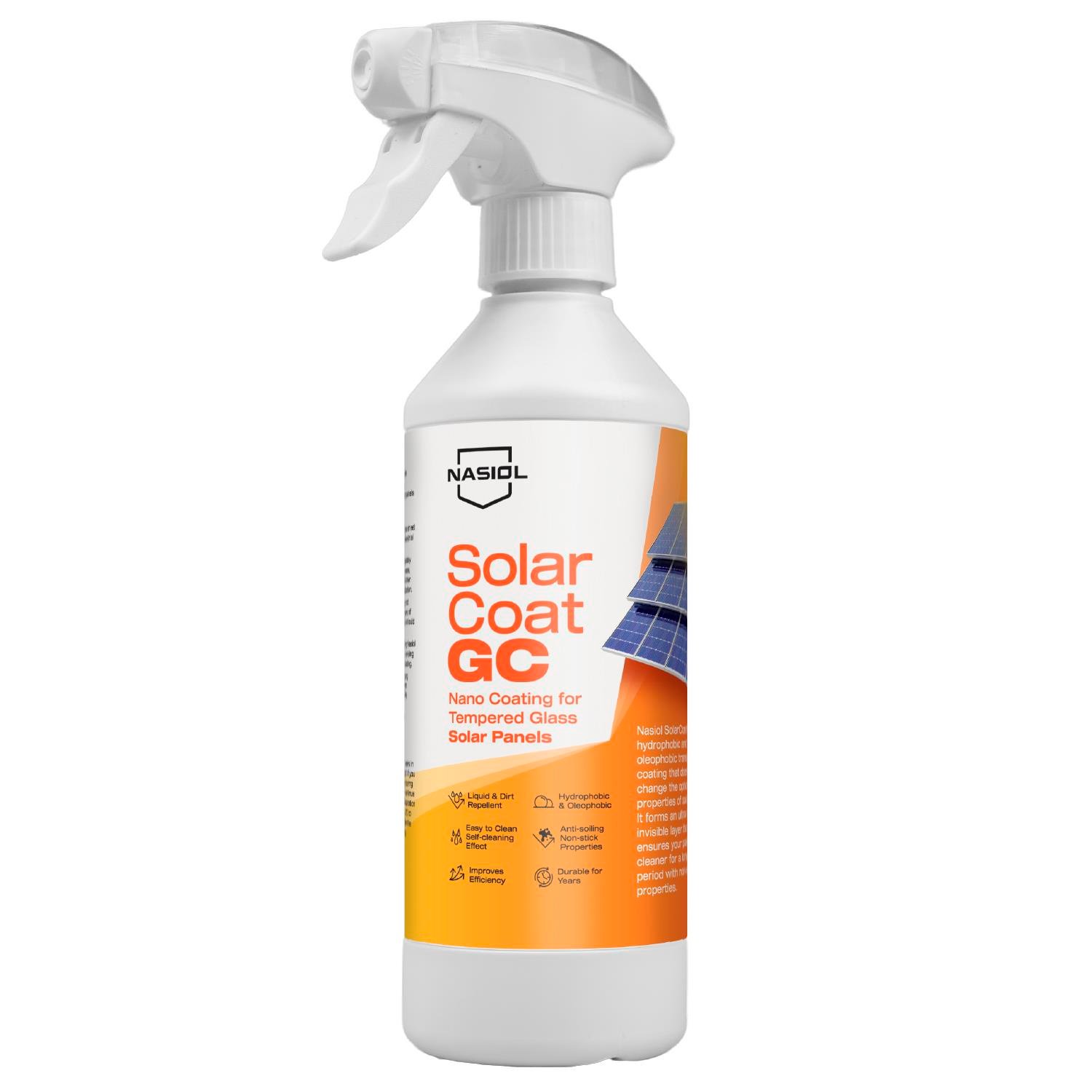 Nasiol SolarCoat GC Temperli Cam Güneş Panelleri İçin Gelişmiş Nano Kaplama-500ml