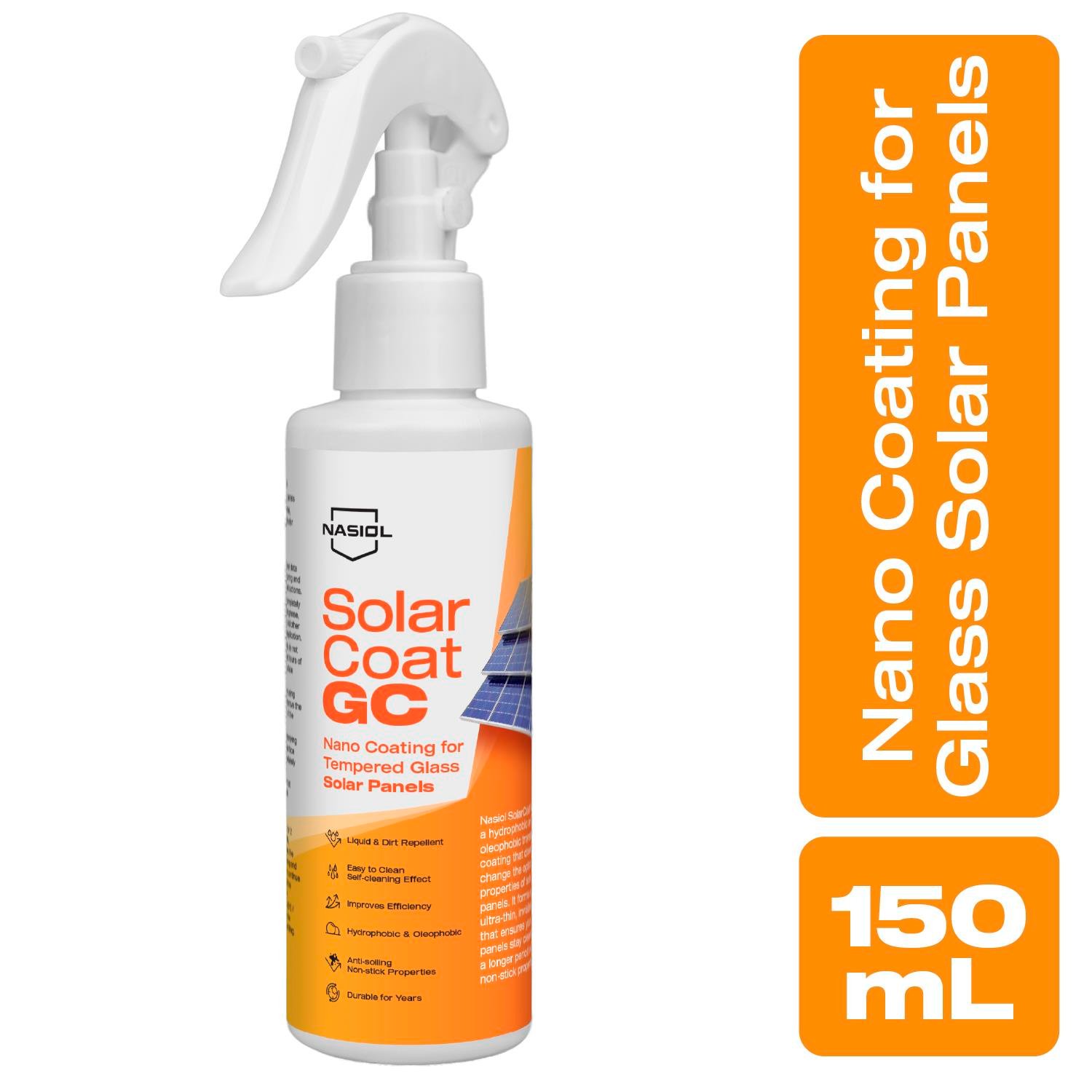 Nasiol SolarCoat GC Temperli Cam Güneş Panelleri İçin Gelişmiş Nano Kaplama-150ml