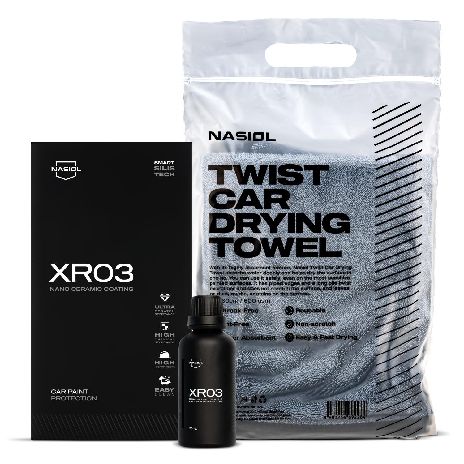 Nasiol XR03 Nano Seramik Kaplama ve Kurulama Havlusu Seti