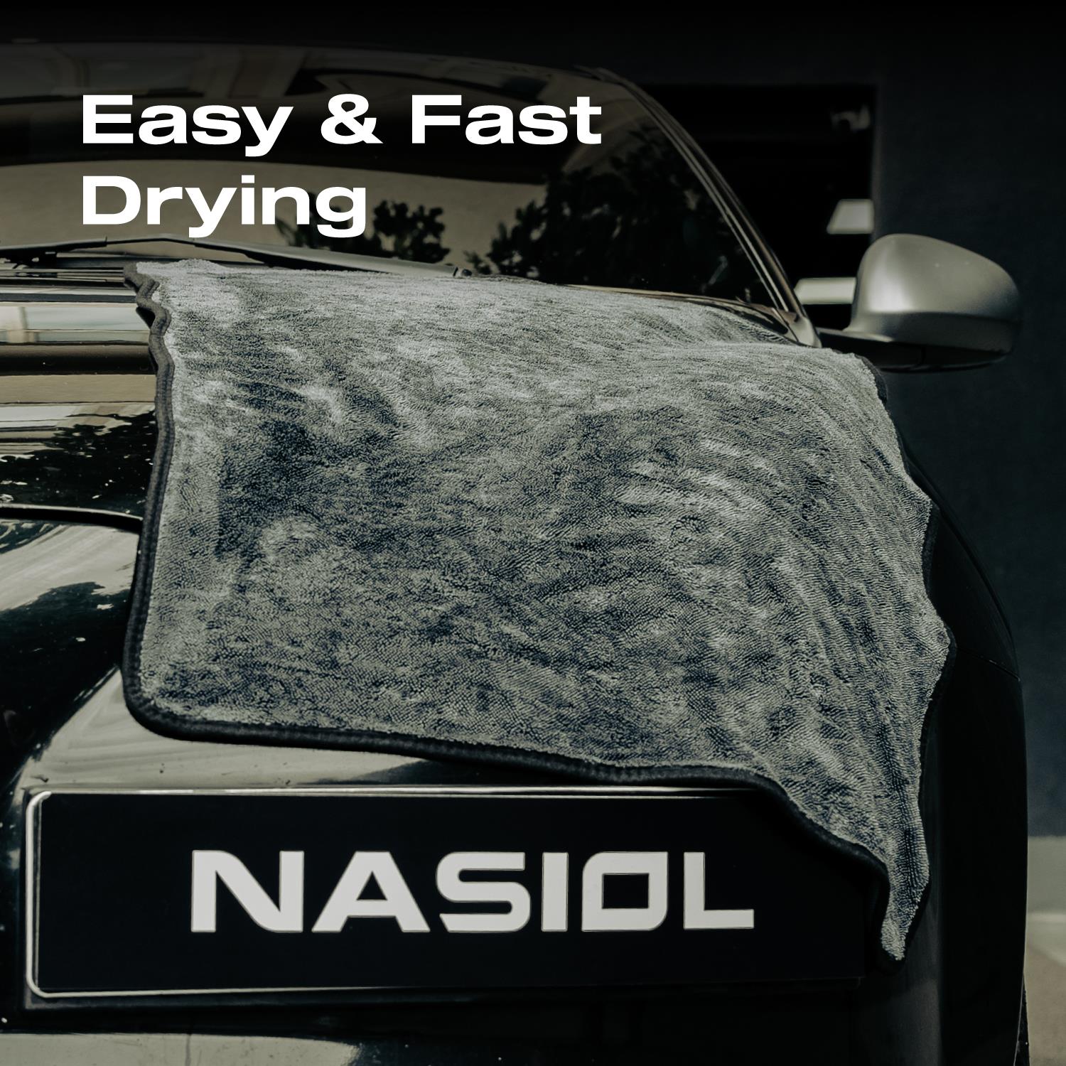 Nasiol High Water Absorbent Microfiber Car Drying Towel-Scratch Free Cleaning-23x35inch-600gsm