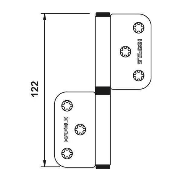 12 cm Çelik Cerman Tip Kapı Menteşesi Mat Siyah