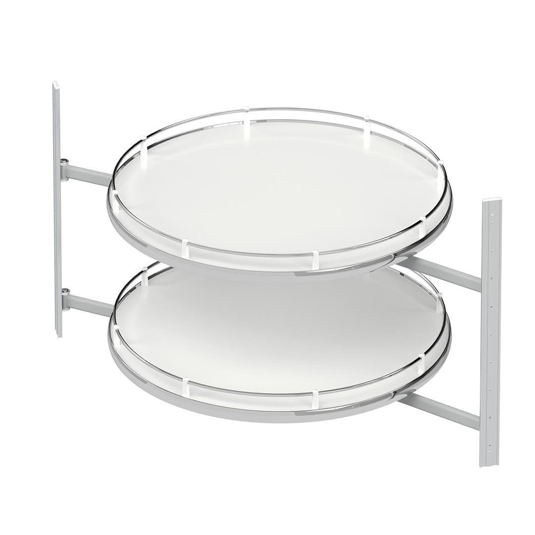 4 / 4 Borusuz Ahşap Tablalı Döner Sepet Takımı - S3053