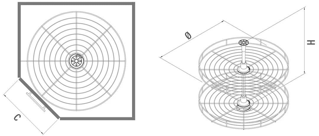 4/4 Köşe Döner Sepet Takımı S3034