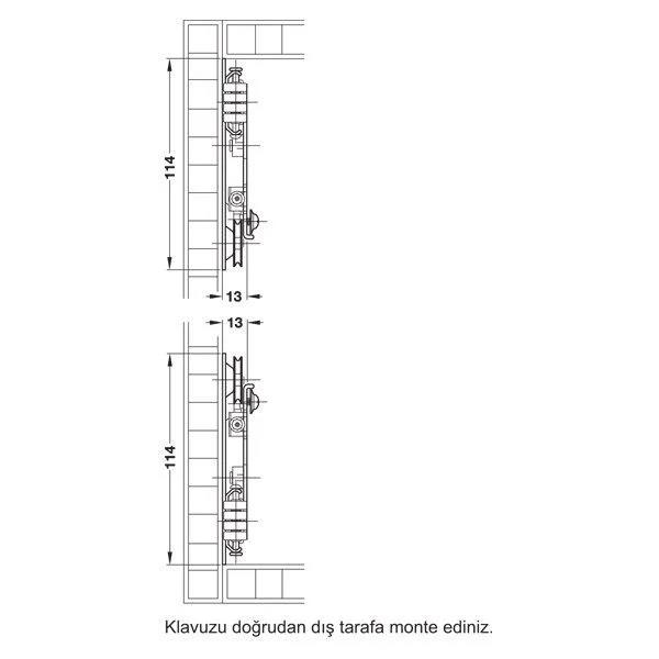 Açılır Ve İçeri Kayar Kapak Mekanizması Cep Kanat Sistemi 600 Mm