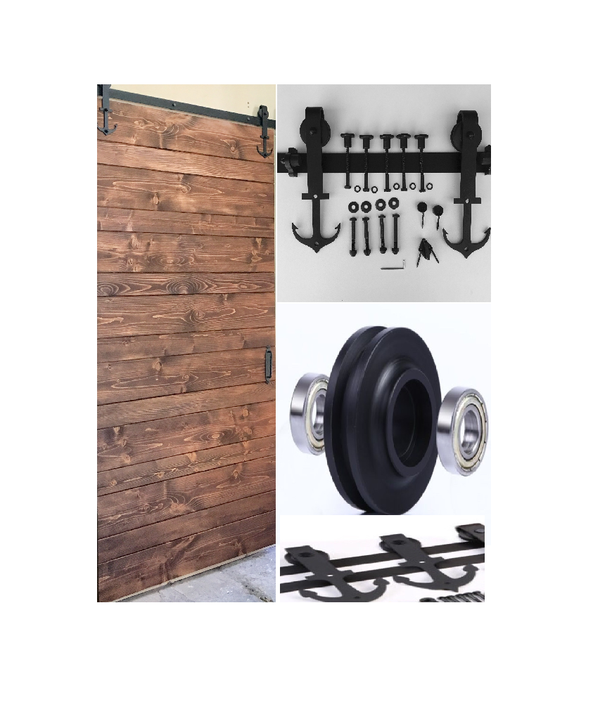 Ahır Kapı Çapa Tip Mat Siyah Sürgü Kayar Kapı Sistemi