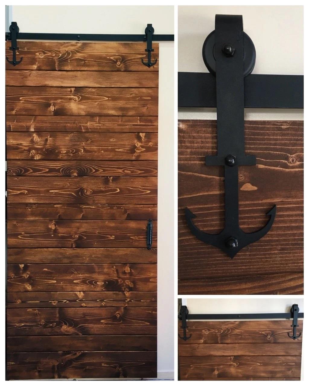 Ahır Kapı Çapa Tip Mat Siyah Sürgü Kayar Kapı Sistemi