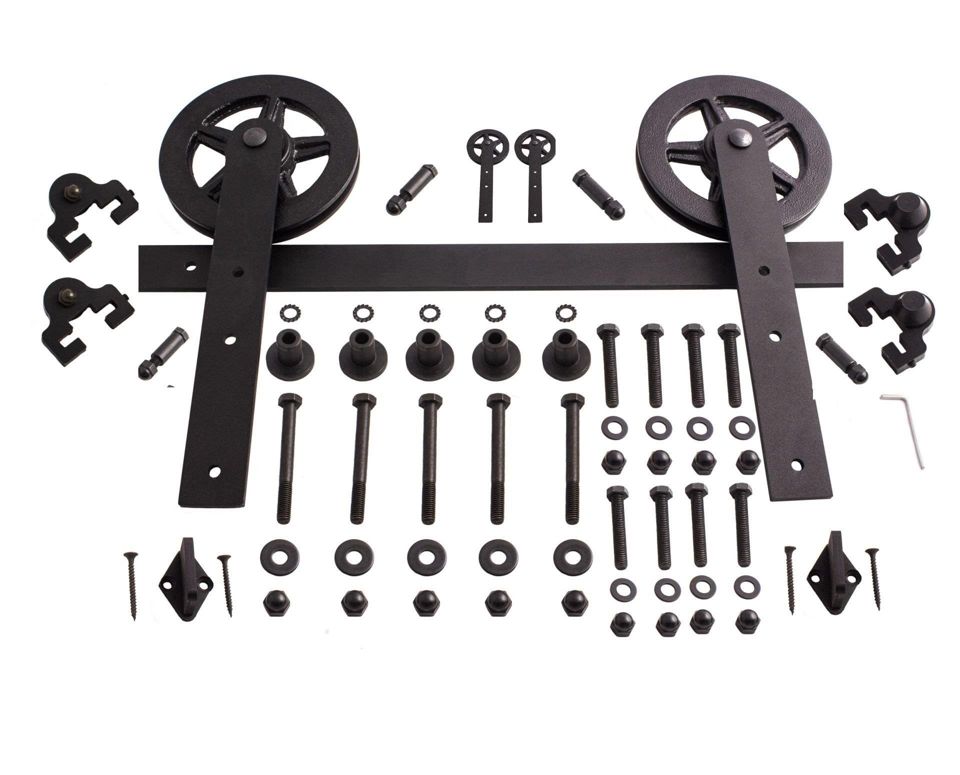 Ahır Kapısı Çift Kanat Döküm Makaralı Lüx Sürgü Kayar Kapı Mekanizması