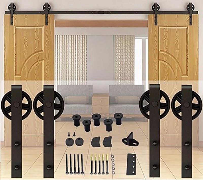 Ahır Kapısı Çift Kanat Döküm Makaralı Lüx Sürgü Kayar Kapı Mekanizması