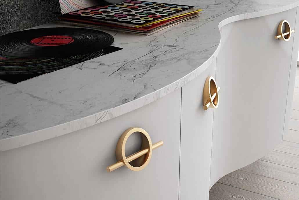 Aksesuar Mobilya Kulp Parlak Altın Yç