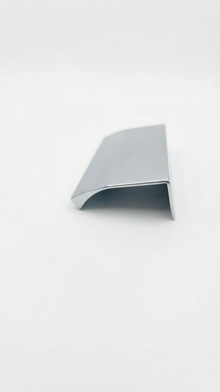 Alüminyum Kulp Radüslü Arkadan Vidalı Krom 10 Cm