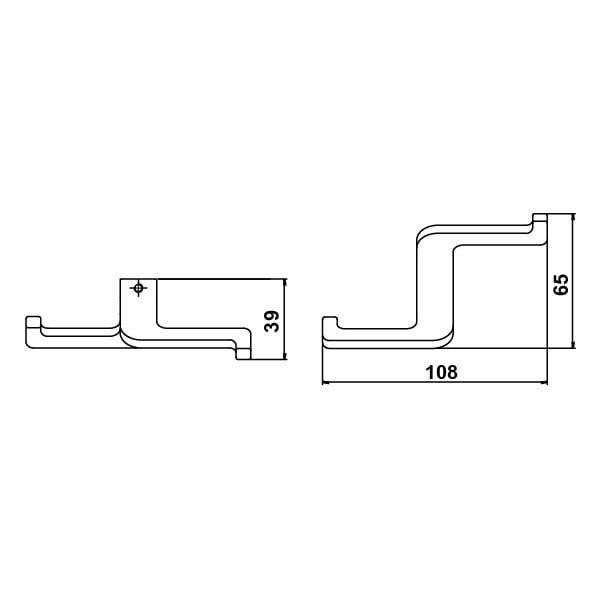 Ance Portmanto Askısı İkili İnox Paslanmaz Çelik 108*39*65 Mm