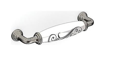 Antik Gümüş 128 Mm. Porselen Kulp Vio