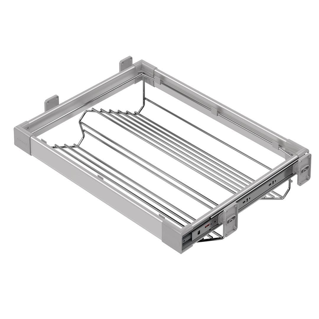 Antrasit Yan Bağlantılı Frenli Teleskopik Raylı Alüminyum Ayakkabılık S6261-6264