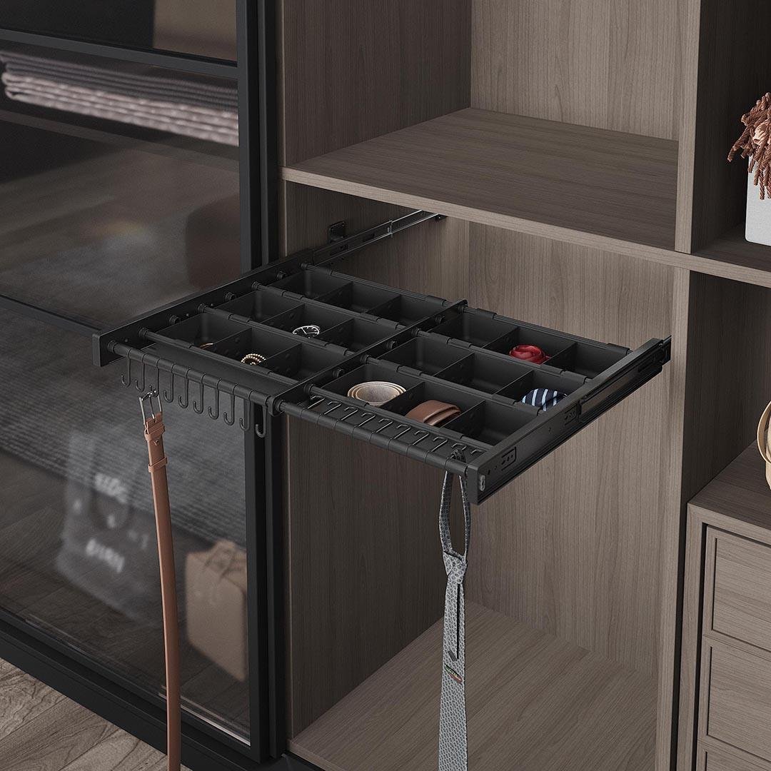 Antrasit Yan Bağlantılı Teleskopik Raylı Aksesuarlık Seti S6326-6329