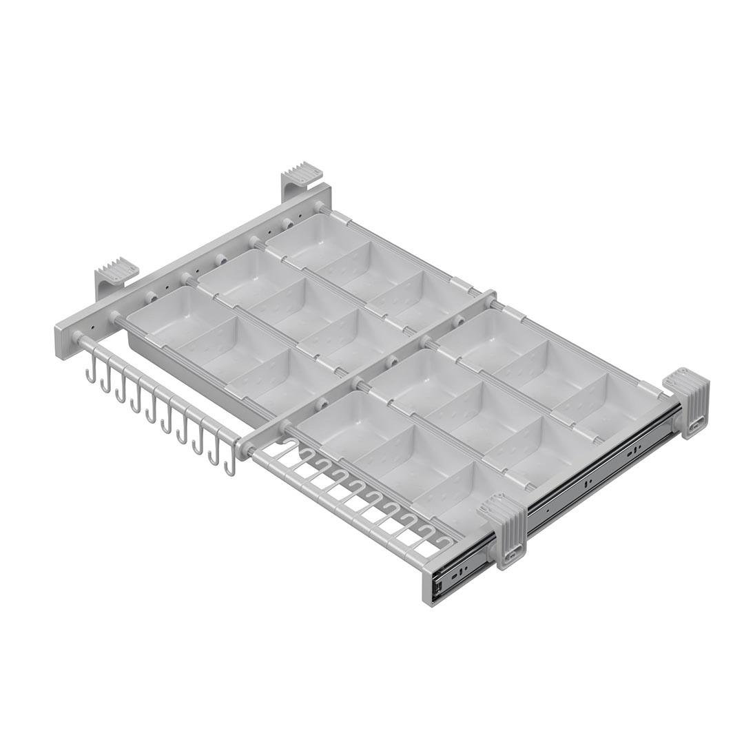 Antrasit Yan Bağlantılı Teleskopik Raylı Aksesuarlık Seti S6326-6329