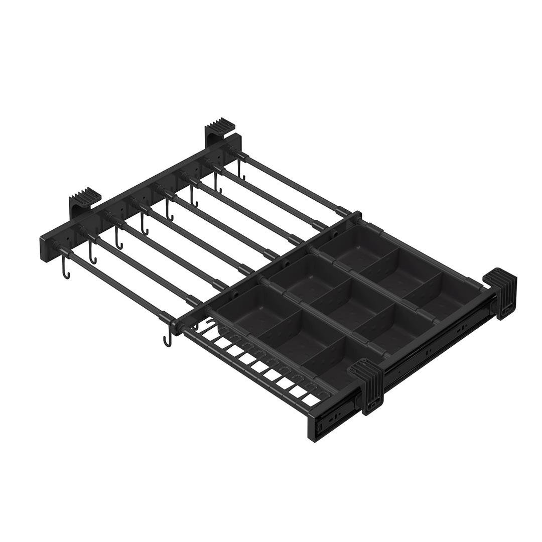 Antrasit Yan Bağlantılı Teleskopik Raylı Kutulu Eteklik S6317-6319