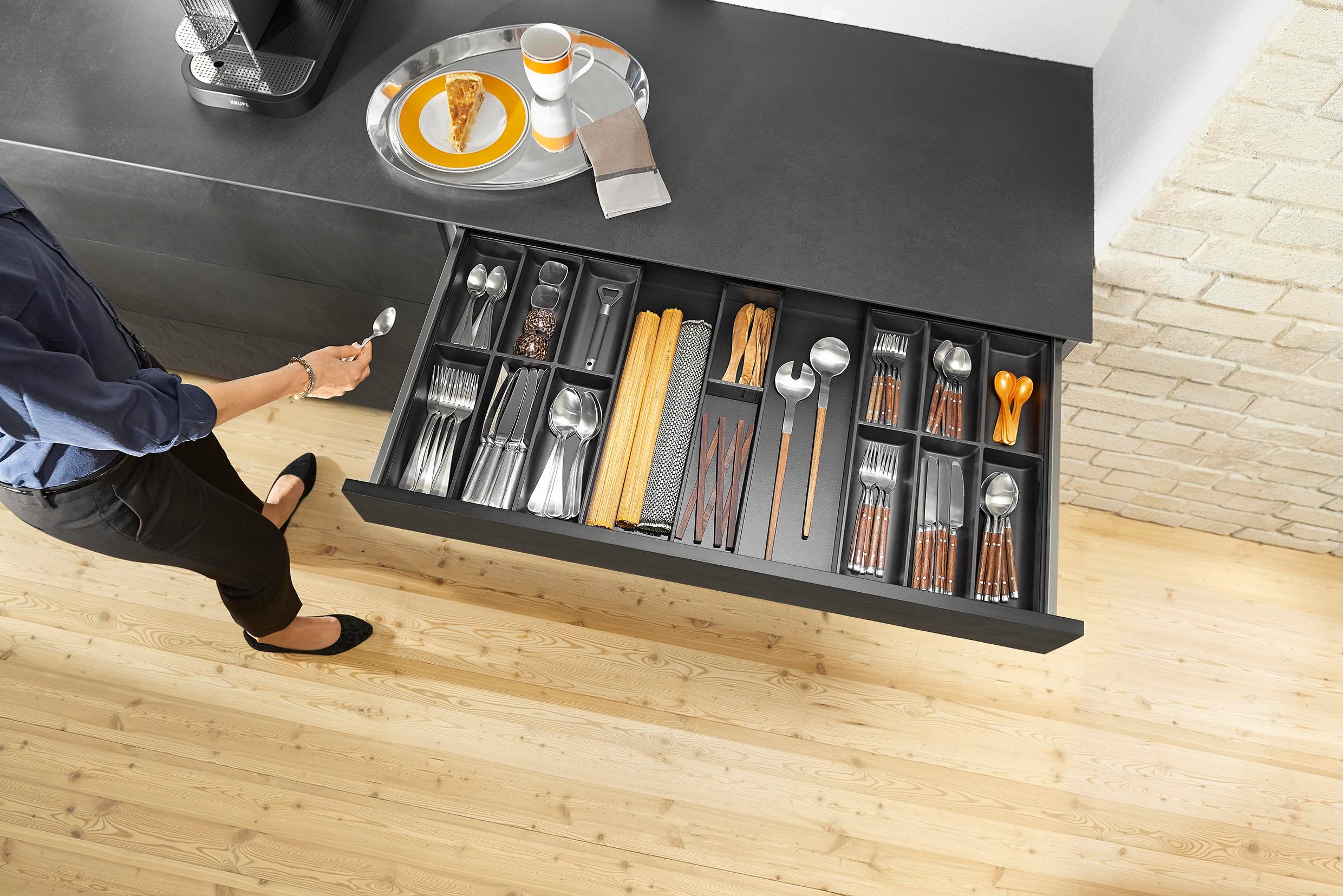 Blum Ambia-line Çekmece İçi Kaşıklık Antrasit-mat Siyah 120 Cm. Modül Zc7s500bs3-120