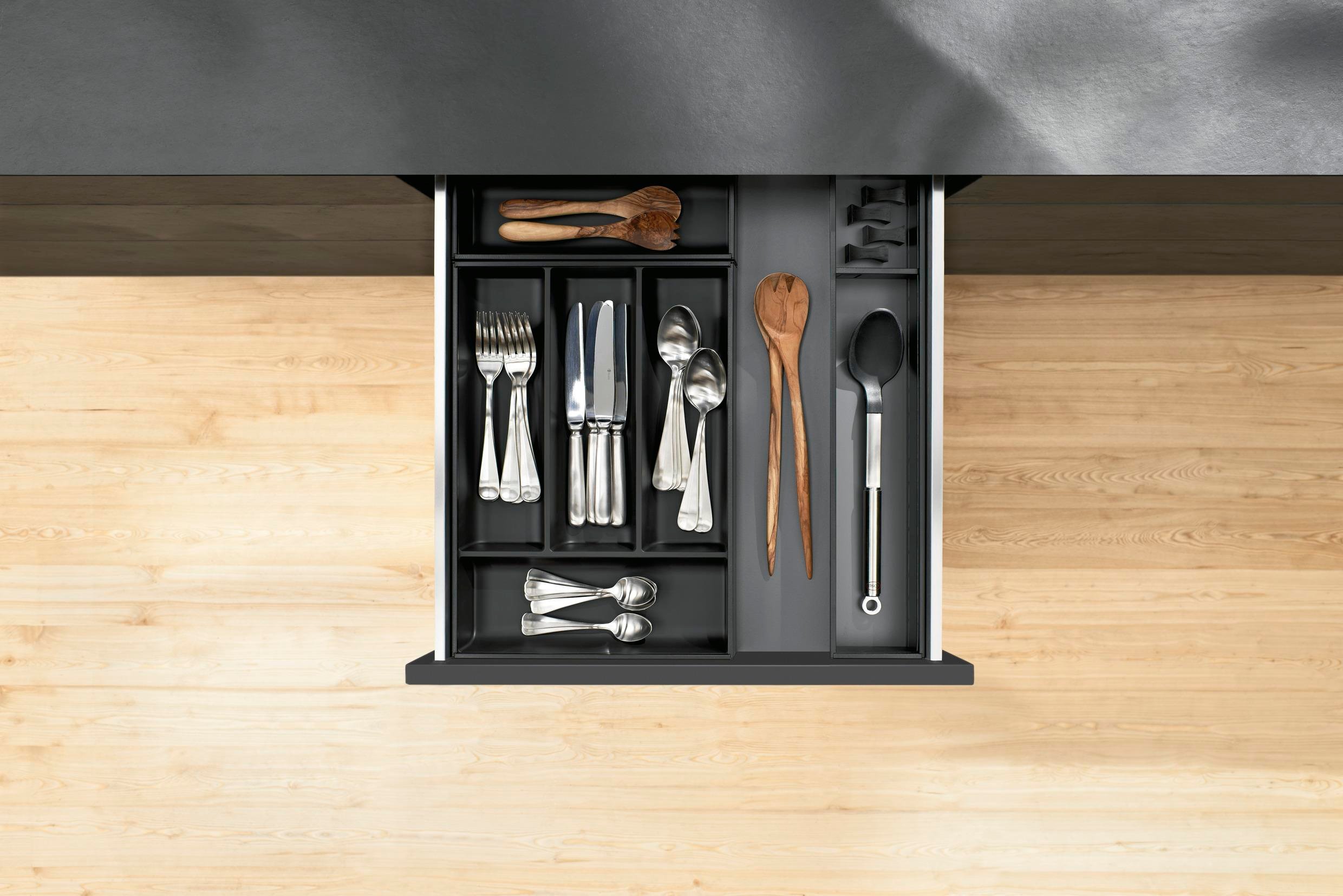 Blum Ambia-line Çekmece İçi Kaşıklık Antrasit-mat Siyah 120 Cm. Modül Zc7s500bs3-120