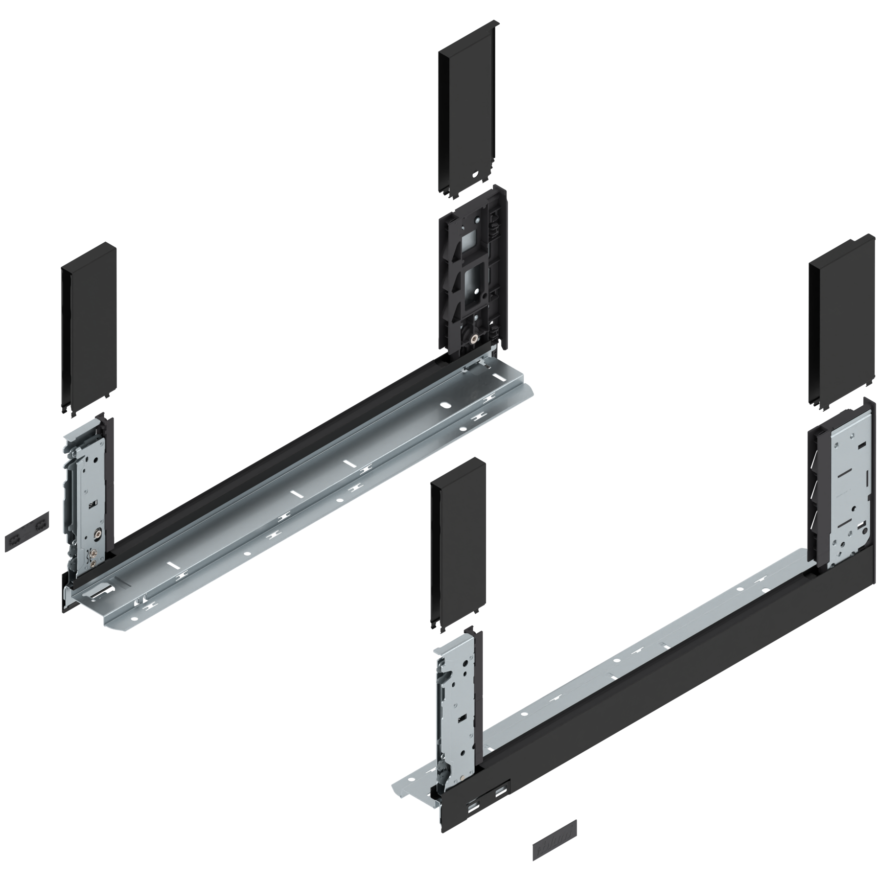 Blum İç Kiler Çekmecesi Legrabox Free C Yüksek Camlı Yanak Önü Camlı 35 cm. Frenli Blumotion Orion Gri Antrasit